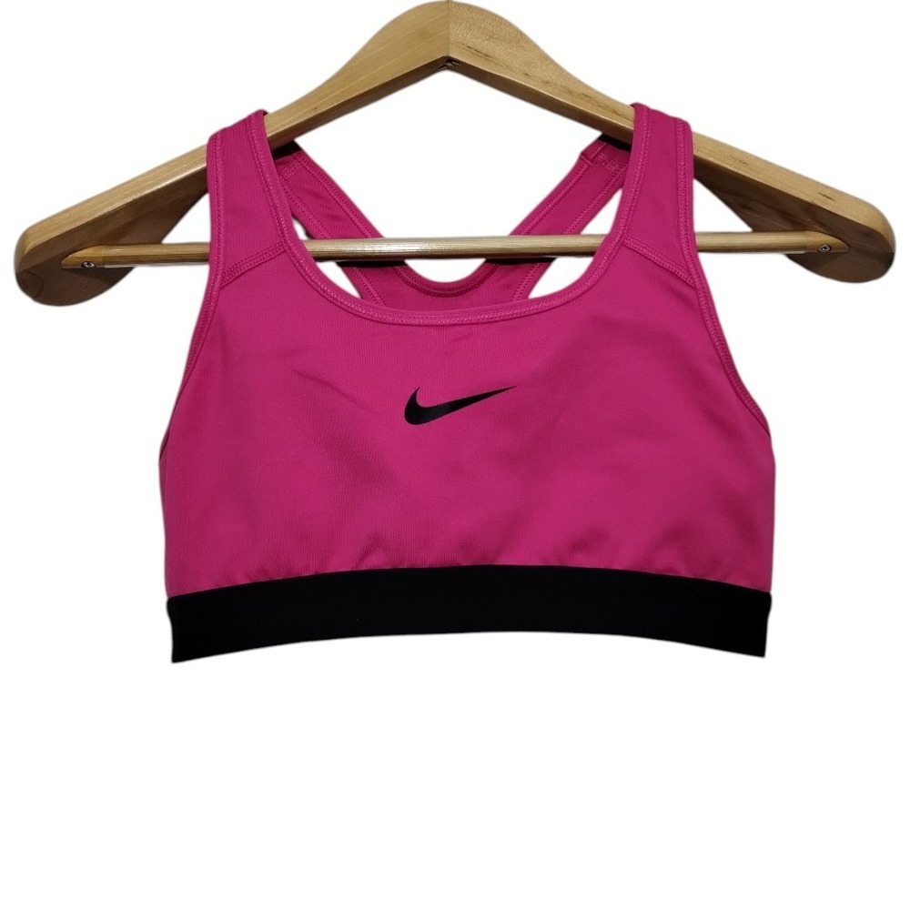 Nike Pro Dri Fit‎ Racerback Sports Bra Women's Size S Pink/ Black Gym Workout